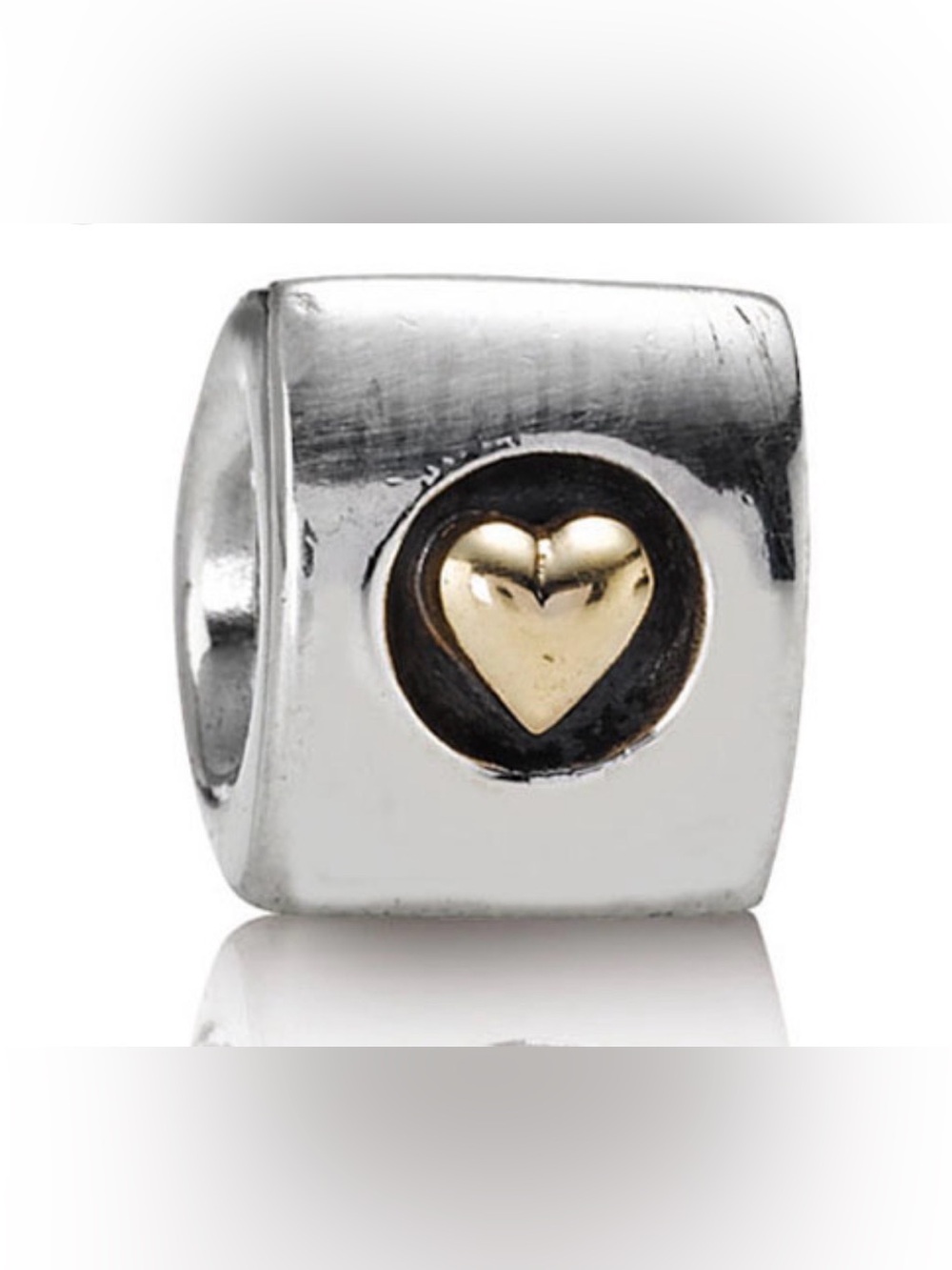Pandora Heart of Gold charm Silver and 14k gold retired